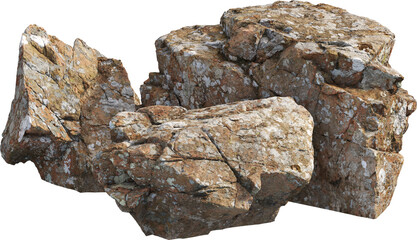 High Detail Rock Formation Isolated on White Background – Photogrammetry 3D Asset © Matheus