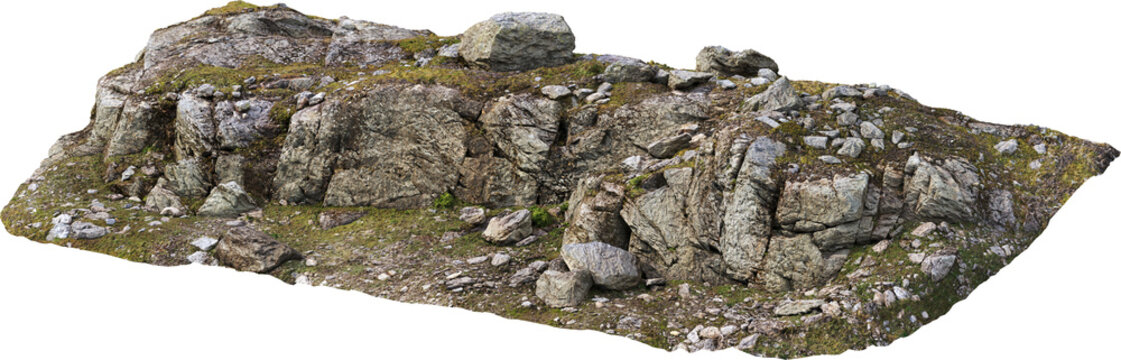 Rocky Cliff with Moss &ndash; Natural Terrain Photogrammetry