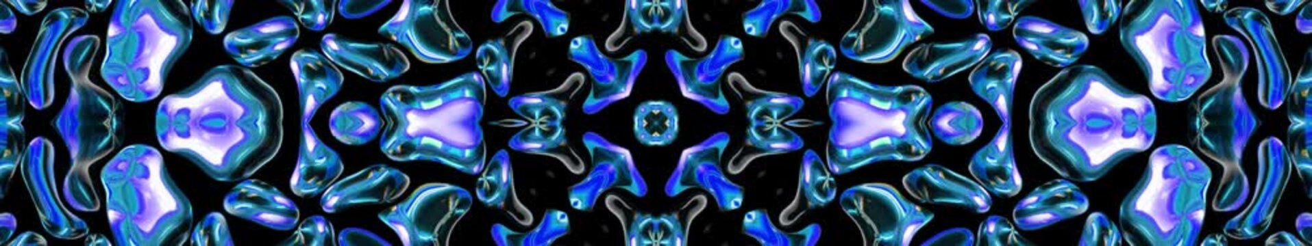 Futuristic blue light line with floating particles. High-tech abstract design | wide screen | looped animation 