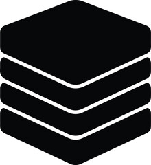 Silhouette conceptual geometric stack of data layers document files illustration vector