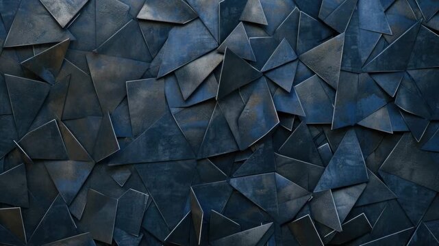 Video A close-up view of a wall made from interconnected metal triangles, with a textured and industrial look