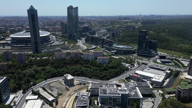 aerial view of the city of  istanbul skyland