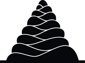 Silhouette stacked organic abstract shapes forming a cone illustration vector