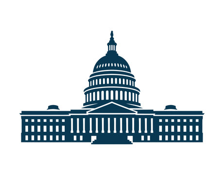 The United States Capitol building in Washington D.C. with a simple and iconic design