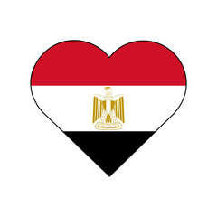 Obraz premium Egypt Flag Heart Shape Illustration - Egyptian Pride and National Patriotism
