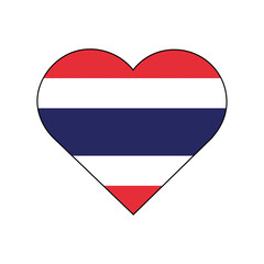 Fototapeta premium Thailand Flag in Heart Shape - Thai National Symbol Icon