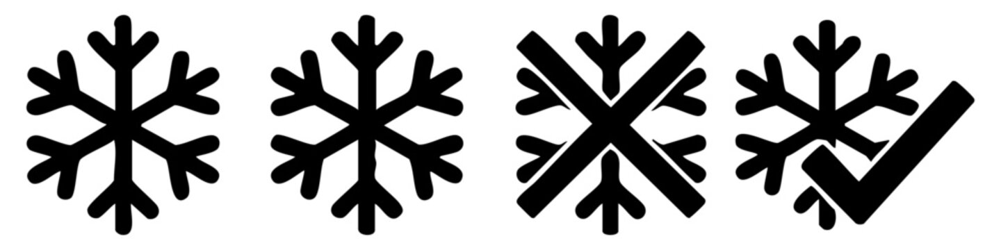 KEEP FROZEN Set Of Vector Silhouettes With Transparent Background. 