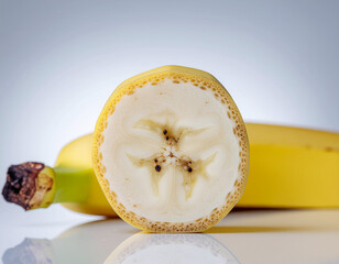 과일-바나나-바나나 단면-바나나 과육-가로로 자른 바나나 단면-단면이 보이는 바나나-바나나 원형 단면