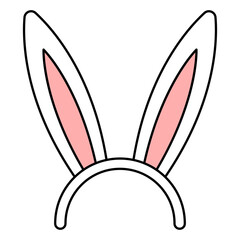 Cartoon Cute Bunny Ear Headband Costume Accessory Easter Illustration