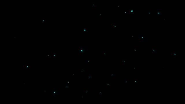 Cartoon stars shining on black screen, shine in the sky, animation, star twinkling, stars shine, animation, black background, stary sky, night, sky, dark, blue stars, cartoon shine, space. 4k