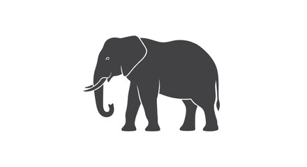 Silhouette of a majestic African elephant standing proudly.