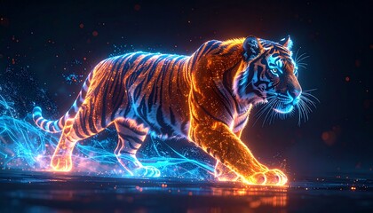 Neon Tiger - A Vibrant Fusion of Wildlife and Digital Art.