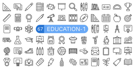 Education Essentials Icon Set Outline (Part 1)