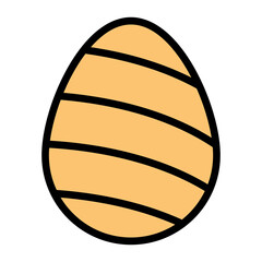 Simple Style Striped Egg Design for Easter Celebration Elements Graphic