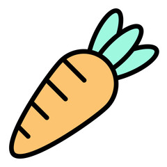 Simple Line Style Carrot Vegetable Isolated Element Illustration Design