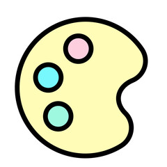 Simple Flat Style Art Palette with Paint Swatches Icon Illustration