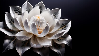 Fototapeta premium A Beautiful Arrangement Of White Flowers On A Contrasting Black Background