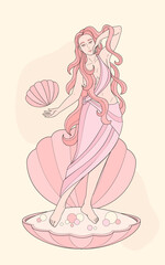 Aphrodite, goddess of love © Inailustra