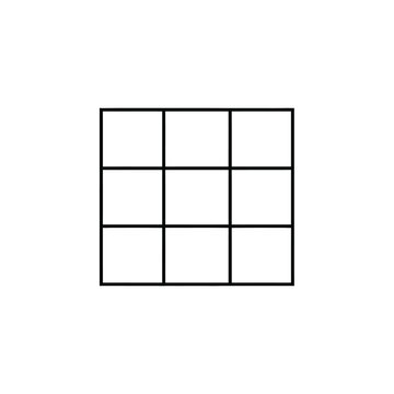 Nine cell grid on transparent background for design