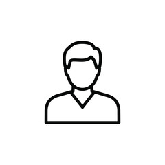 Obraz premium Male user portrait icon with detailed hair for profile identification
