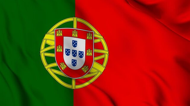 Potugal National Flag Waving Seamless Loop 4K