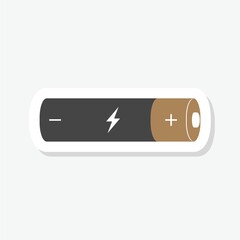 AAA battery power energy color icon sticker isolated on gray background