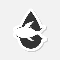 Fish oil logo sticker isolated on gray background