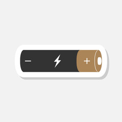 AAA battery power energy color icon sticker isolated on gray background