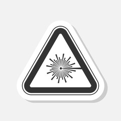 Laser radiation danger label icon sticker isolated on gray background