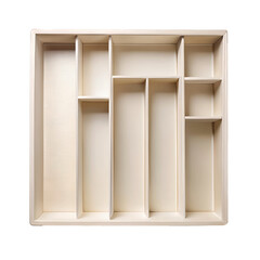 Empty Wooden Kitchen Utensil Tray PRODUCT on White BACKGROUND