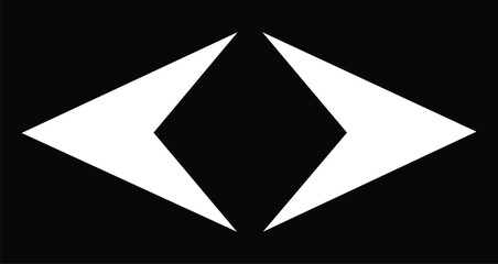 Fototapeta premium White geometric shapes on black background abstract