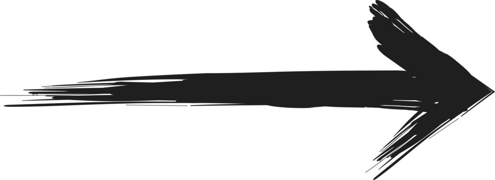 Hand Drawn Arrow Marker Isolated Transparent PNG, Brush Stroke Direction Arrow Mark, Creative Sketch Pointer Design