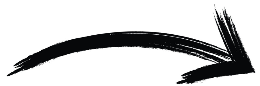 Hand Drawn Arrow Marker Isolated Transparent PNG, Brush Stroke Direction Arrow Mark, Creative Sketch Pointer Design