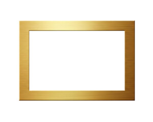 Obraz premium A gleaming rectangular gold frame with a polished finish displayed on transparent background