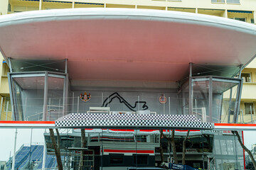 Obraz premium Formula 1 podium structure almost ready in Monaco weeks before Grand Prix