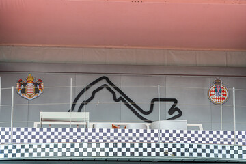 Obraz premium Formula 1 podium structure almost ready in Monaco weeks before Grand Prix