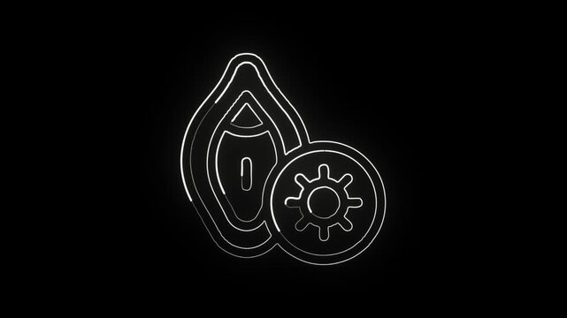 Chlamydia free animated icon | STI health animation HD video isolated on black background