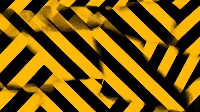 Dynamic Black and Yellow Pattern, Graphic Design, Abstract Art, Digital Creation, Studio Environment, Eye-Level View, Modern Aesthetics