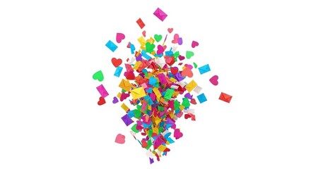 Colorful confetti pieces falling down.