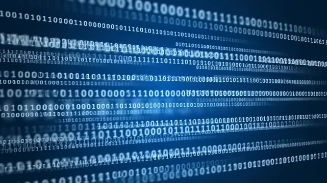 Binary Code Movement in Technology Environment - Digital Visualization
