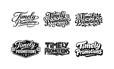 Creative Typography Grid. Timely promotions marketing quote lettering. Set lettering. harmonious lettering variations of the same emblematic concept, each with