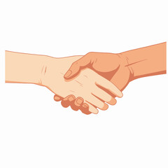 Illustration of Diverse Handshake Symbolizing Unity, Cooperation, Friendship, and Cross-Cultural Connection in a Global Community Context