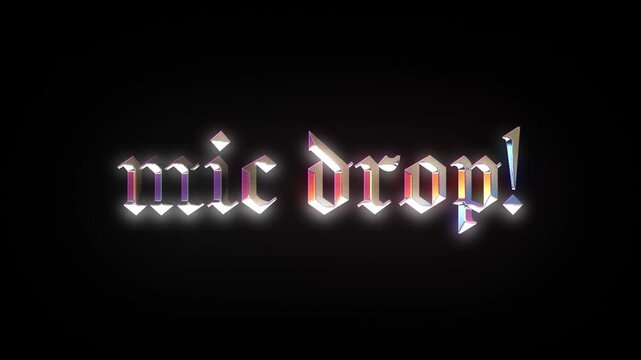 A dark, gothic-inspired metallic chrome mic drop featuring sharp, ornate letterforms with reflective highlights and dramatic depth.