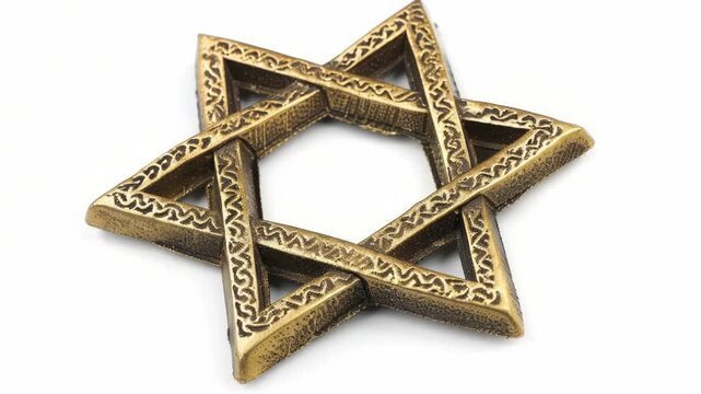 Video A Jewish symbol featuring six-pointed star on white background