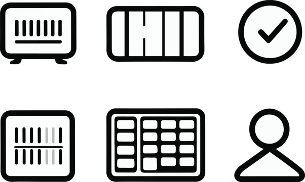 accessibility objects, screen reader icon, accessibility settings panel, contrast adjustment slider, keyboard navigation symbol, inclusive user icon, bold black thick outline line art 3