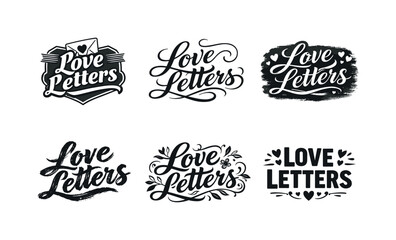 Obraz premium Vintage Lettering Styles. Vintage love correspondence script. Set lettering. harmonious lettering variations of the same emblematic concept, each