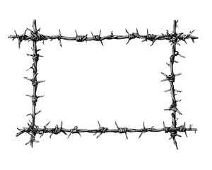 Barbed Wire Frame on transparent background