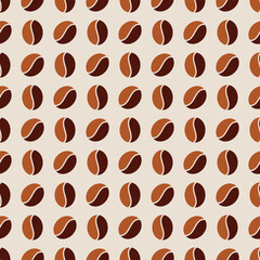 seamless pattern of coffee beans for coffee shop background. decoration cafe, place to eat and culinary events. for a coffee themed greeting card. for coffee-themed fabric motifs
