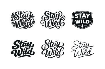 Fototapeta premium Diverse Typography Grid. Decorative typography grid blocks. Set lettering. harmonious lettering variations of the same emblematic concept, each with different