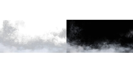 White smoke, cloud, smoke overlay white fog or smoke on transparent background smoke pngon a black and white background  © Alehandro